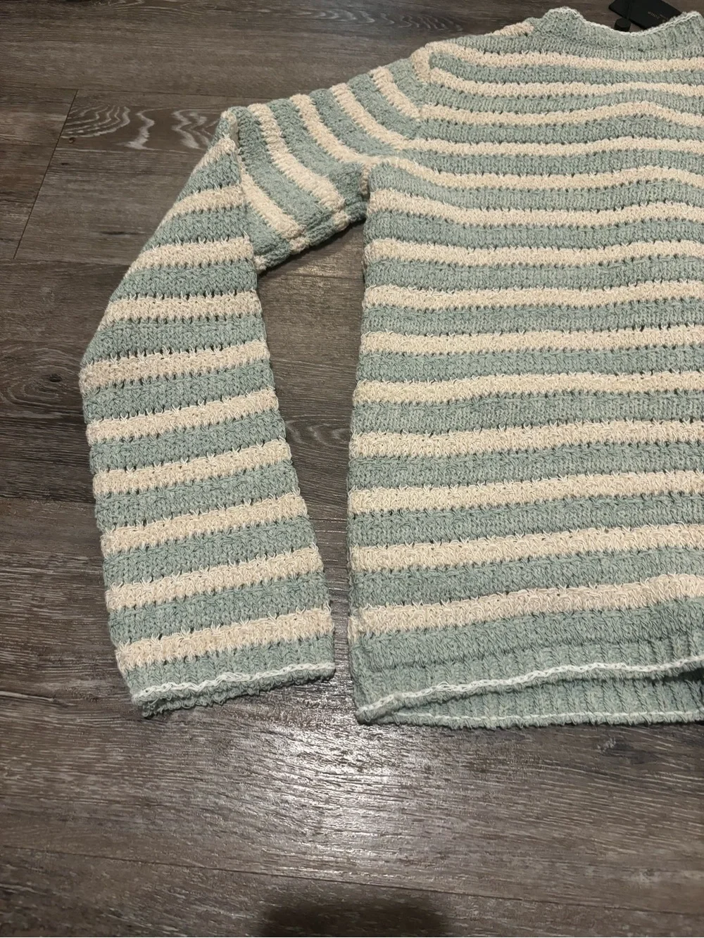 rag & bone Striped Knit Cardigan in Cream and Mint size small
